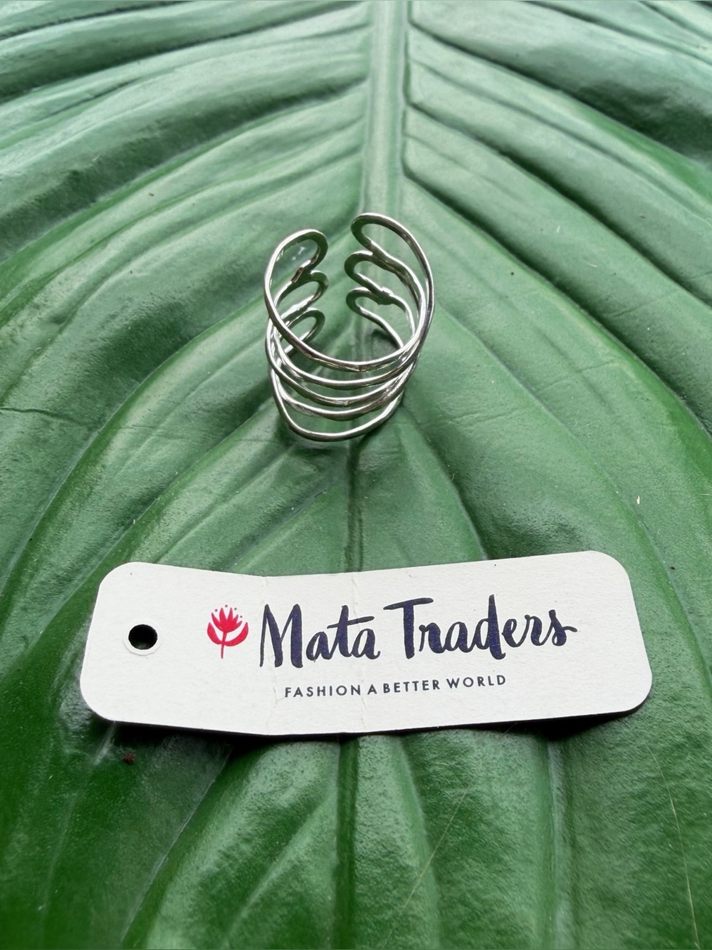 Mata Traders Fair Trade Wind and Water Ring - Silver